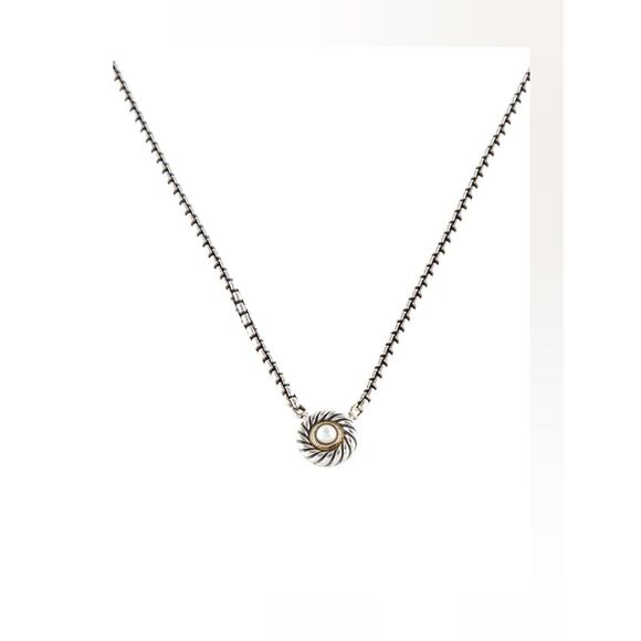David Yurman Sterling Silver Pearl Cookie Pendant Necklace - Picture 1 of 12